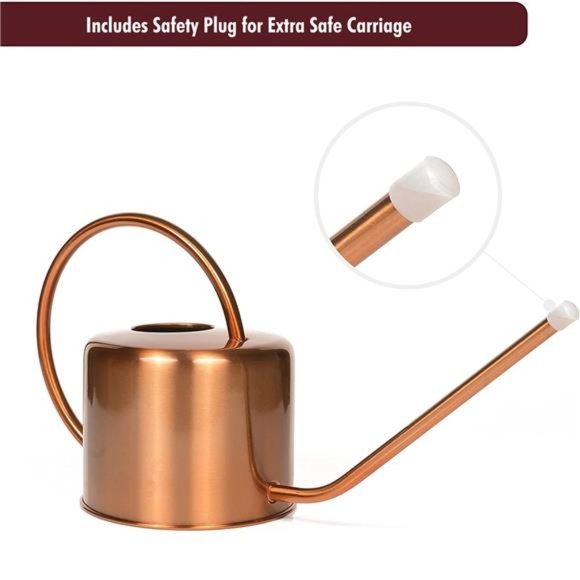 40oz. Copper-Colored Indoor Plant Watering Can -Long Spout - Rust-Resistant - Picture 5 of 7